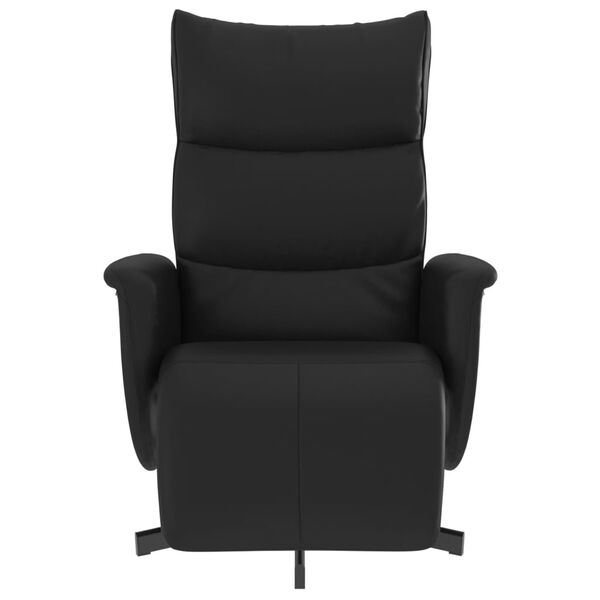vidaXL Sillón reclinable con reposapiés cuero sintético negro