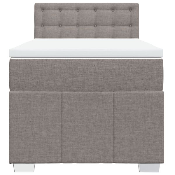 vidaXL Cama box spring con colch&oacute;n tela gris taupe 80x200 cm