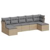 vidaXL Set sof&aacute;s de jard&iacute;n 7 piezas y cojines rat&aacute;n sint&eacute;tico beige