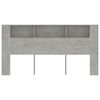 vidaXL Mueble cabecero gris hormigón 200x18,5x104,5 cm