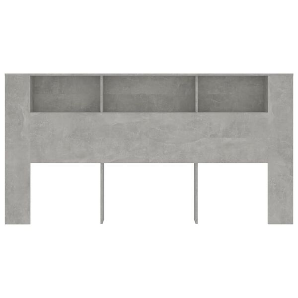 vidaXL Mueble cabecero gris hormigón 200x18,5x104,5 cm