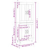 vidaXL Aparador alto madera contrachapada roble ahumado 69,5x34x180 cm