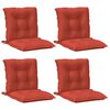 vidaXL Cojines silla respaldo bajo 4 ud tela rojo melange 100x50x7 cm