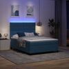 vidaXL Cama Box Spring LED Azul Oscuro 140 x 200 cm Terciopelo