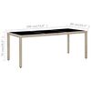 vidaXL Set comedor de jardín 9 piezas y cojines ratán sintético beige