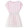 Vestido infantil volantes rosa claro 128
