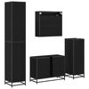 vidaXL Juego de muebles de ba&ntilde;o 4 pcs Roble Negro Madera contrachapada