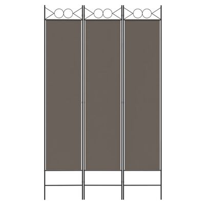 vidaXL Biombo divisor de 3 paneles de tela gris antracita 120x220 cm