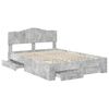 vidaXL Estructura de cama con cabecera Gris Concreto 140 x 190 cm