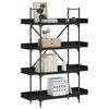 vidaXL Librer&iacute;a de 4 estantes madera ingenier&iacute;a negro 100x33x145,5 cm