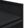 vidaXL Set de muebles jard&iacute;n 5 pzas con cojines rat&aacute;n sint&eacute;tico negro