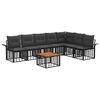 vidaXL Conjunto de sof&aacute;s de exterior 8 uds. Negro y Gris oscuro