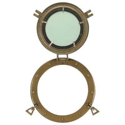 vidaXL Espejo de ojo de buey de pared aluminio y vidrio Ø30 cm