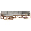 vidaXL Conjunto de sof&aacute;s de exterior 6 uds. Natural y Gris Claro