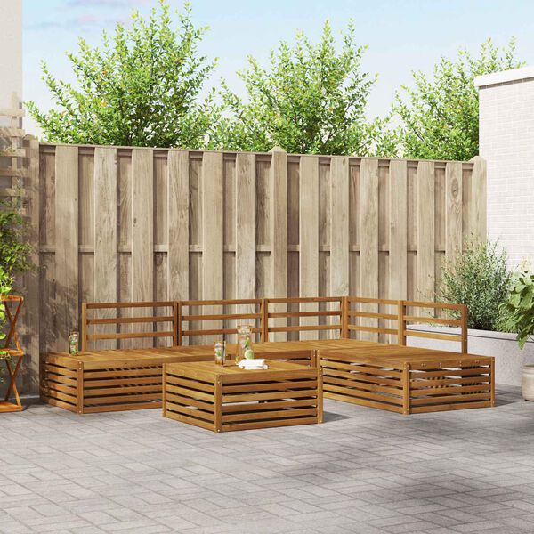 vidaXL Conjunto de sof&aacute;s de exterior 5 Pieza Natural