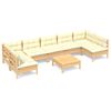 vidaXL Muebles de jard&iacute;n 8 piezas cojines madera maciza de pino