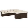 vidaXL Set de sof&aacute;s de jard&iacute;n 11 pzas cojines rat&aacute;n sint&eacute;tico marr&oacute;n