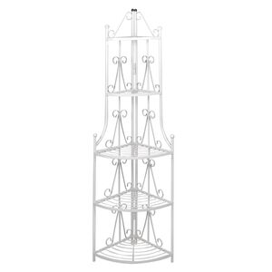 vidaXL Estante De Planta De Esquina Blanco