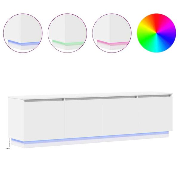 vidaXL Mueble de TV con LED Blanco 180 x 38 x 49 cm