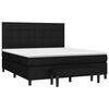 vidaXL Cama box spring con colch&oacute;n tela negro 160x200 cm