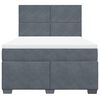 vidaXL Cama box spring con colchón terciopelo gris oscuro 140x190 cm