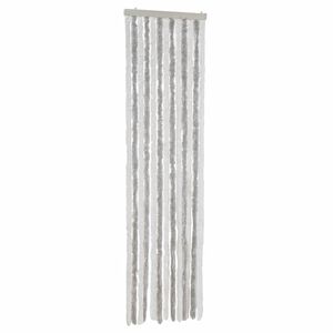 vidaXL Cortina antimoscas chenilla gris claro y blanco 56x185 cm