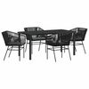 vidaXL Conjunto de Comedor de Jard&iacute;n con coj&iacute;n 5 pcs Negro