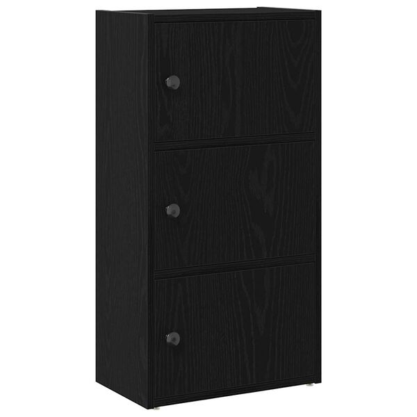 vidaXL Librer&iacute;a de madera contrachapada roble negro 40x24x77 cm