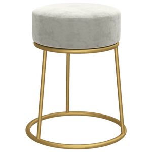 vidaXL Hocker redondo gris claro terciopelo