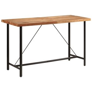 vidaXL Mesa alta de hierro y madera maciza de acacia 180x70x107 cm