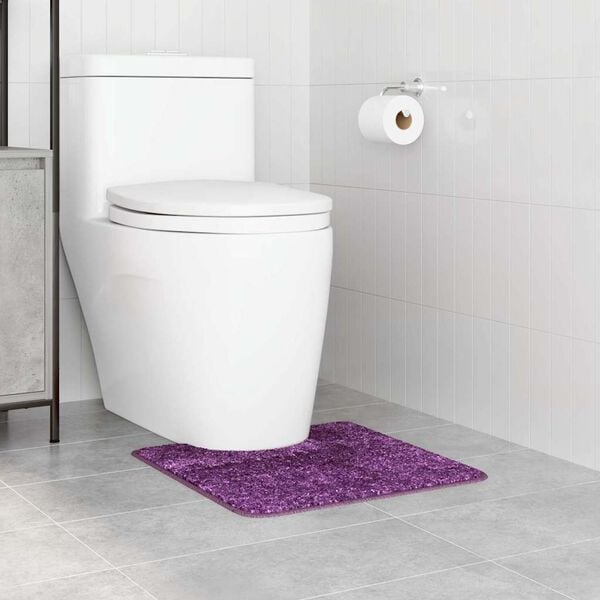 vidaXL Alfombra antideslizante para ba&ntilde;o con corte para inodoro Morado