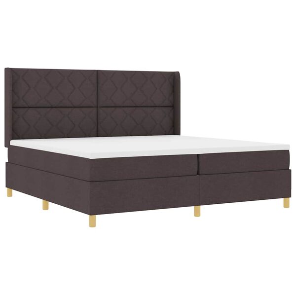 vidaXL Cama tipo Box Spring con colchón Marrón 200 x 200 cm tela