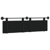 vidaXL Cabecera Colgante Liso Negro 190 x 55 x 5 cm tela