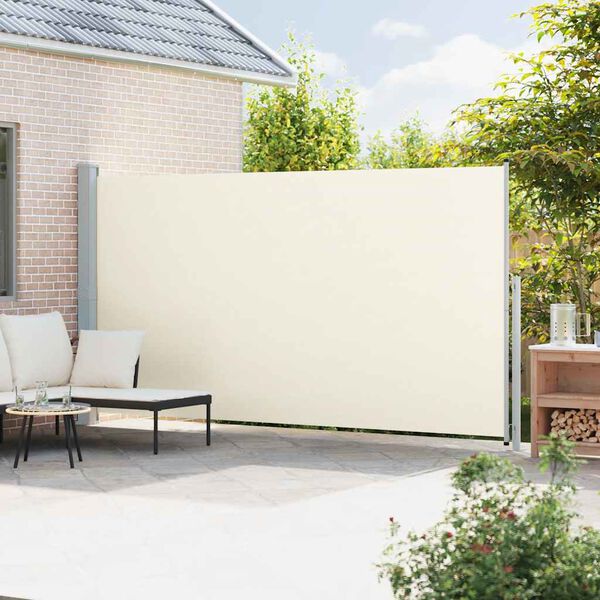 vidaXL Toldo lateral retr&aacute;ctil para patio crema 200x500 cm