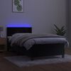 vidaXL Cama box spring colch&oacute;n y LED terciopelo negro 100x200 cm