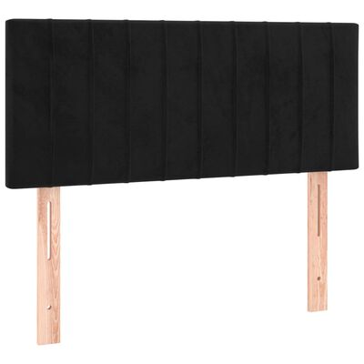 vidaXL Cama box spring con colchón y LED terciopelo negro 120x190 cm