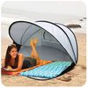 DERYAN Tienda de playa desplegable lujosa plateada XXL 155x133x95 cm
