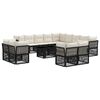 vidaXL Conjunto de sof&aacute;s de jard&iacute;n 14 uds. Negro rat&aacute;n sint&eacute;tico