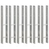 vidaXL Anclajes de valla 6 uds acero galvanizado plateado 8x6x60 cm