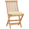 vidaXL Set comedor de jard&iacute;n plegable 3 piezas madera de teca cojines