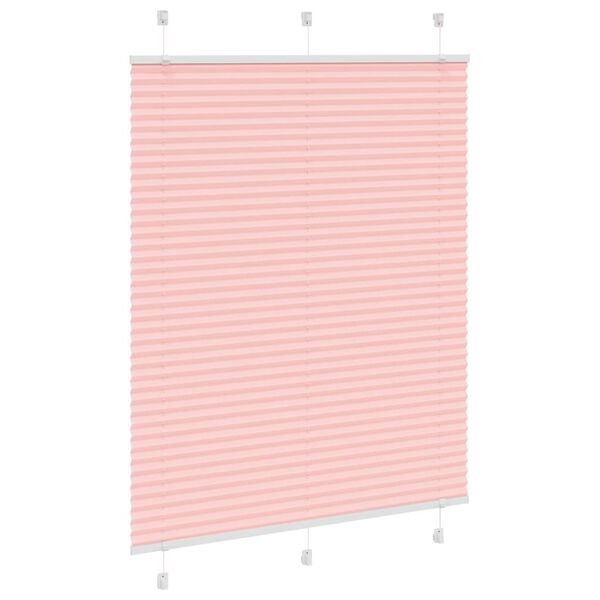 vidaXL Estor Plisado rosa 105x100 cm Tela Ancho 104,4 cm Poli&eacute;ster