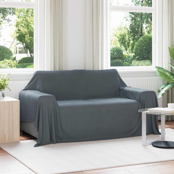 vidaXL Mantitas de Sof&aacute; 6 pcs Gris oscuro 280 x 210 cm Lana