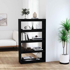 vidaXL Estanter&iacute;a/divisor de espacios madera pino negro 80x30x135,5 cm