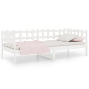 vidaXL Sof&aacute; cama sin colch&oacute;n madera maciza de pino blanco 90x190 cm