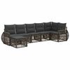 vidaXL Conjunto de sof&aacute;s de jard&iacute;n 7 uds. Gris y Gris Oscuro