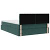 vidaXL Cama con almacenamiento y LED con LED Verde oscuro 140 x 200 cm