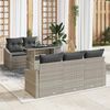 vidaXL Conjunto de sofá de jardín 6 pcs Gris Claro ratán sintético
