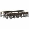 vidaXL Set muebles de jard&iacute;n 13 pzas y cojines rat&aacute;n sint&eacute;tico marr&oacute;n