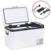 vidaXL Nevera con asa y adaptador PP y PE negro y blanco 25 L