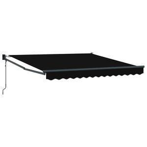 vidaXL Toldo Retráctil Negro 350 x 250 cm tela